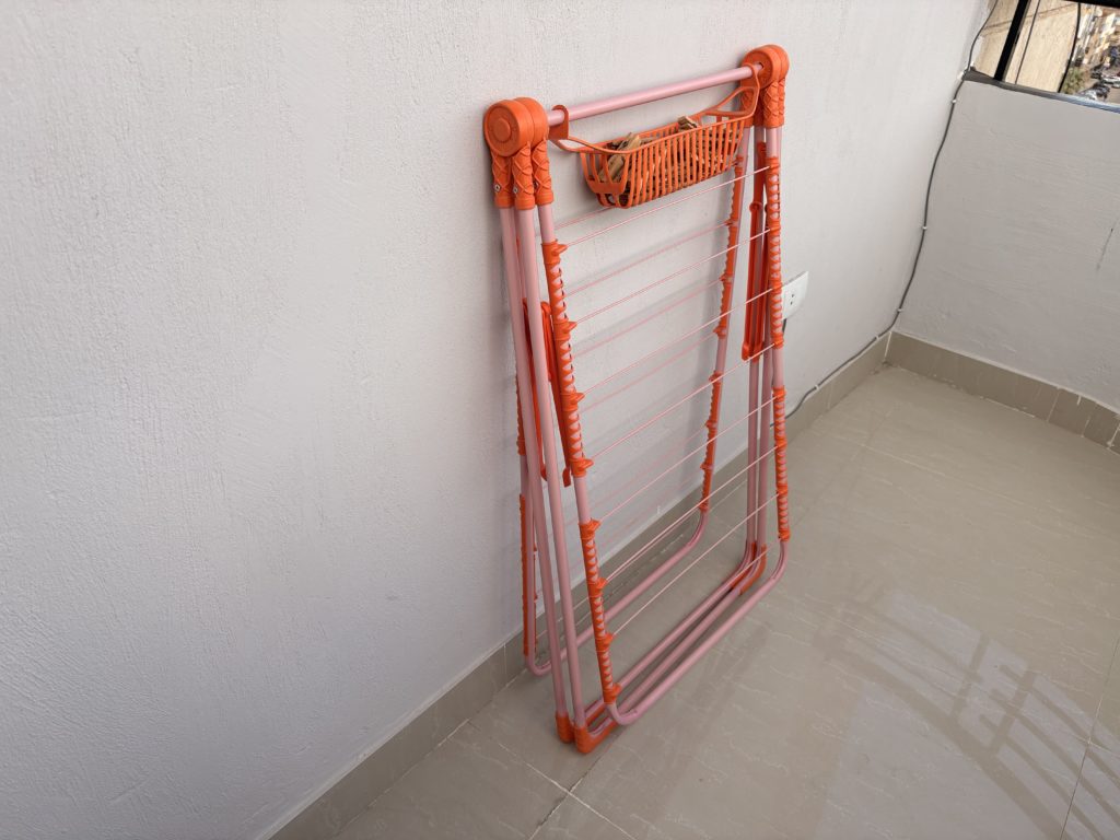 物干しを畳んだところ